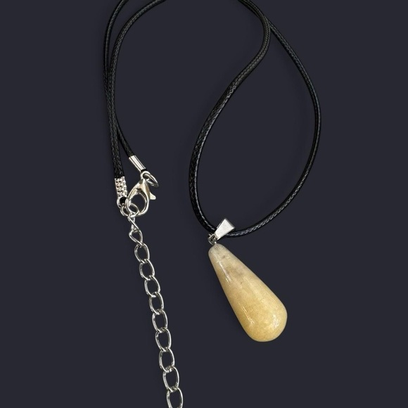 Citrine Tear Drop Pendant Necklace - Picture 3 of 3